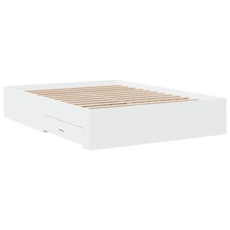 vidaXL Cama Con Cajones Madera De Ingenier&iacute;a Blanco 120x190 Cm Vidaxl
