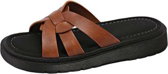 Generic Womens Mules with Footbed, Faux Leather, Orthopaedic Shoes, Platform Slippers, Slides, Summer Comfortable Sandals, Slippers, Pumps, Peep Toe Summer Sh