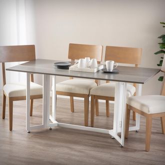 SEI Driness Drop Leaf Table Gray With White