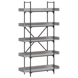 Berkfield Home Bookcase 5-Tier Grey Sonoma 100x33x180.5 cm Engineered Wood