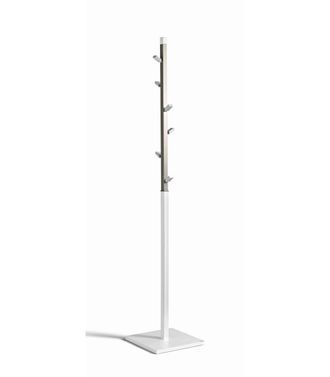 HERDASA Perchero Moderno Mod. 428 Herrajes En Cromo Satinado Lacado Blanco, 180 Cm(alto)34 Cm(ancho)34 Cm(largo)