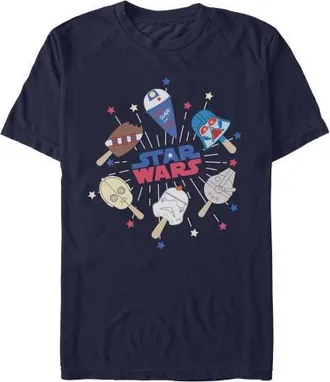 Star Wars Mens Star Wars Red White and Popsicles T Shirt in Navy Blue at Nordstrom, Size Xxx-Large