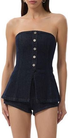 AFRM Janie Strapless Denim Top in Midnight Rinse Wash at Nordstrom Rack, Size X-Large
