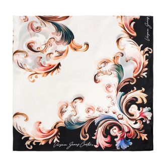 Versace Jeans Couture Silky Scarves, female, White, Size: ONE SIZE Barocco Pattern Scarf