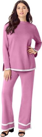 Roaman's Colorblock Lounge Set in Mauve Orchid White at Nordstrom, Size 44