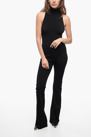 Versace Pantaloni Flared Fit in Tessuto Jacquard Versace
