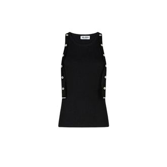The Attico Sleeveless Tops, female, Black, Size: S Ribbed Jersey Tank
