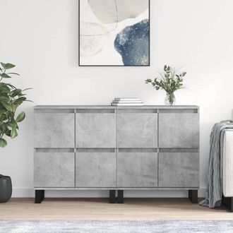 vidaXL Aparadores 2 Uds Madera Contrachapada Gris Hormig&oacute;n Vidaxl