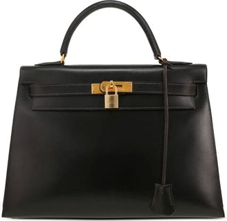 Herm&egrave;s 1993 Kelly 32 handtas met afneembare handgreep - Zwart
