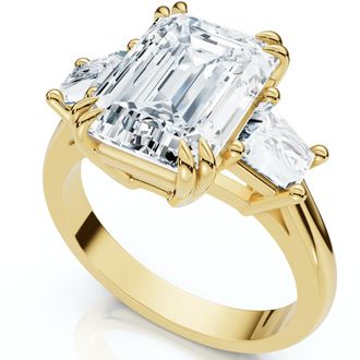 Pompeii3 Certified 4.40Ct Emerald Diamond Engagement Ring 14k Gold or Platinum Lab Grown