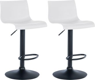 Clp Clp - Set De 2 Taburetes De Bar Branford Blanco Pl&aacute;stico