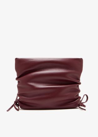 Studio Amelia Womens Ruched Clutch In Merlot