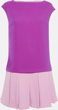 Ermanno Scervino Pink Crepe Pleated Sleeveless Mini Dress