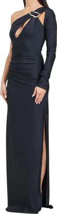 AMEN ITALY Long Lycra One-Shoulder Dress - Black