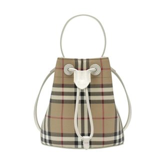 Burberry Bucket Bags, female, Beige, Size: ONE SIZE MN Drawstring