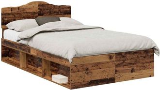 vidaXL Estructura De Cama Con Cabecera Madera Vieja 120 X 190 Cm Vidaxl