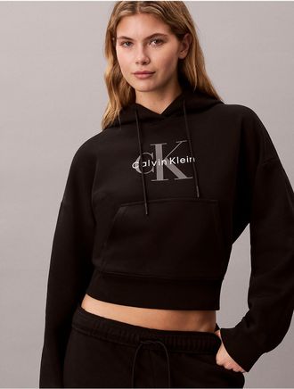 Calvin Klein Jeans Calvin Klein Womens Monologo Fleece Hoodie - Black - XL