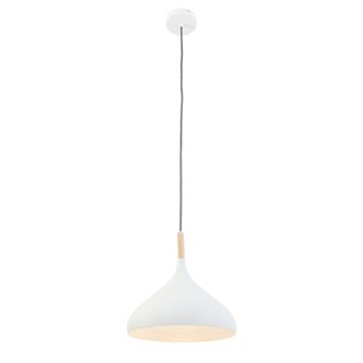 Steinhauer Sienna Bjorr L&aacute;mparas De Techo Colgantes Dome Blanco Mate, Madera Transparente