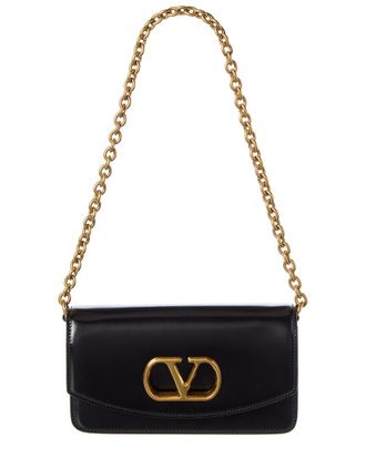 Valentino Vlogo Leather Shoulder Bag