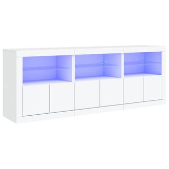 Berkfield Home Sideboard with LED Lights White 181.5x37x67 cm