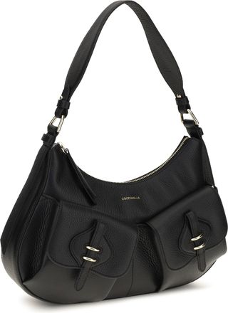 Coccinelle Womens Small Boheme Shoulder Bag Noir Calf Leather Bos Taurus