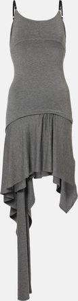 The Attico Asymmetric jersey minidress