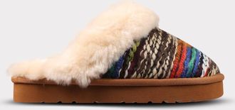 Lamofootwear Womens Slip-On Scuff Slipper In Chestnut/multi
