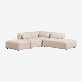 Sklum Sklum - Sof&aacute; Modular Esquinero De 3 Piezas Con Div&aacute;n Derecho Y Puff Fogler
