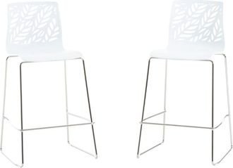 Siediti Fuori e Dentro Pareja de taburetes de cocina de resina con fibra de vidrio blanco