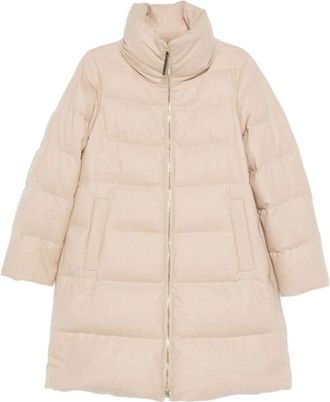 Herno Poeder Midi Hoge Nek Wijde Jas - Dames - Parka Jassen - Roze - M - Jassen