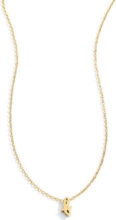 Mint & Lily Tiny Script Initial Necklace in Letter F at Nordstrom