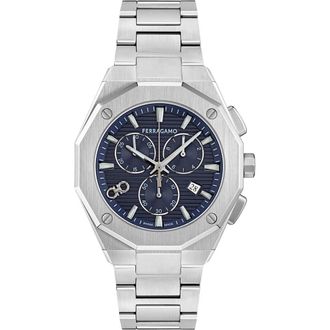Ferragamo Edge Chronograph Bracelet Watch, 42mm in Stainless Steel at Nordstrom
