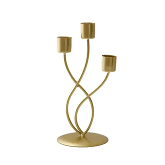 OEM Candelabro De Estilo N&oacute;rdico Vintage - 3 Cabezales Dorados