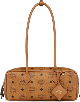 MCM Small Aren East West Shoulder Bag in Visetos in Cognac at Nordstrom