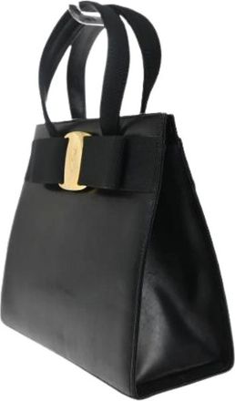 Ferragamo Pre-owned Handbags, female, Black, Size: ONE SIZE Pre-owned Leather Handbag