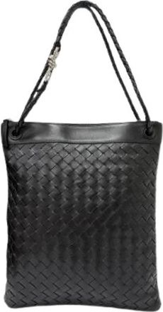 Bottega Veneta Pre-owned Andiamo Flat Messenger Bag - Dames - Vintage Schoudertas - Zwart - ONE Size - Leer - Vintage