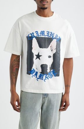 Criminal Damage Star Dog Cotton Graphic T-Shirt in Off-White at Nordstrom, Size Xx-Large