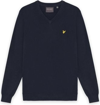 Lyle & Scott Golf V Neck Pullover - Heren - V-hals truien - Blauw - 2XL - Wol - Truien & Vesten