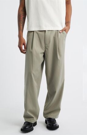 Obey Otis Pleated Twill Pants in Dried Sage at Nordstrom, Size 38