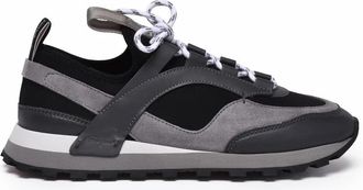 Ferragamo Indy Leather/Other Fibers Sneakers - Grey/Black