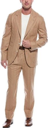 Brunello Cucinelli Tan Pinstripe Tailored Suit, Brand Size 48 (US Size 38)