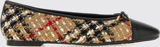 Burberry Ballerine in tweed Vintage Check con punta tonda e fiocco