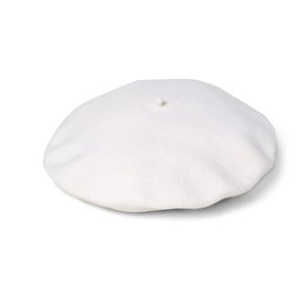 Maison Margiela Accessoires, Dames, Wit, S, Wol, Four-Stitch Wollen Baret