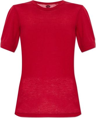 Versace Medusa Virgin Wool T-Shirt - Dames - Ronde hals truien - Rood - S - Polyester - Truien & Vesten