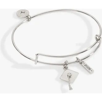 Alex and Ani Graduation 2026 Multi-Charm Bangle in Silver at Nordstrom