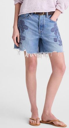 Madewell The Essex Mid-Length Shorts in Worn Mid Indigo at Nordstrom, Size 24