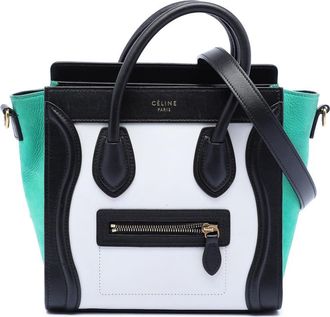 Celine Pre-owned Celine Nano Tricolor Leather Luggage Tote U-CU-0175
