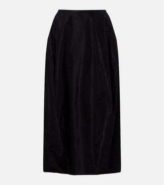 The Row Galyra cotton and silk satin midi skirt