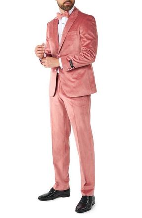 OppoSuits Vintage Pink Velvet Tuxedo & Bow Tie at Nordstrom, Size 40