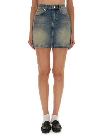 Moschino Denim Solid Mini Skirt